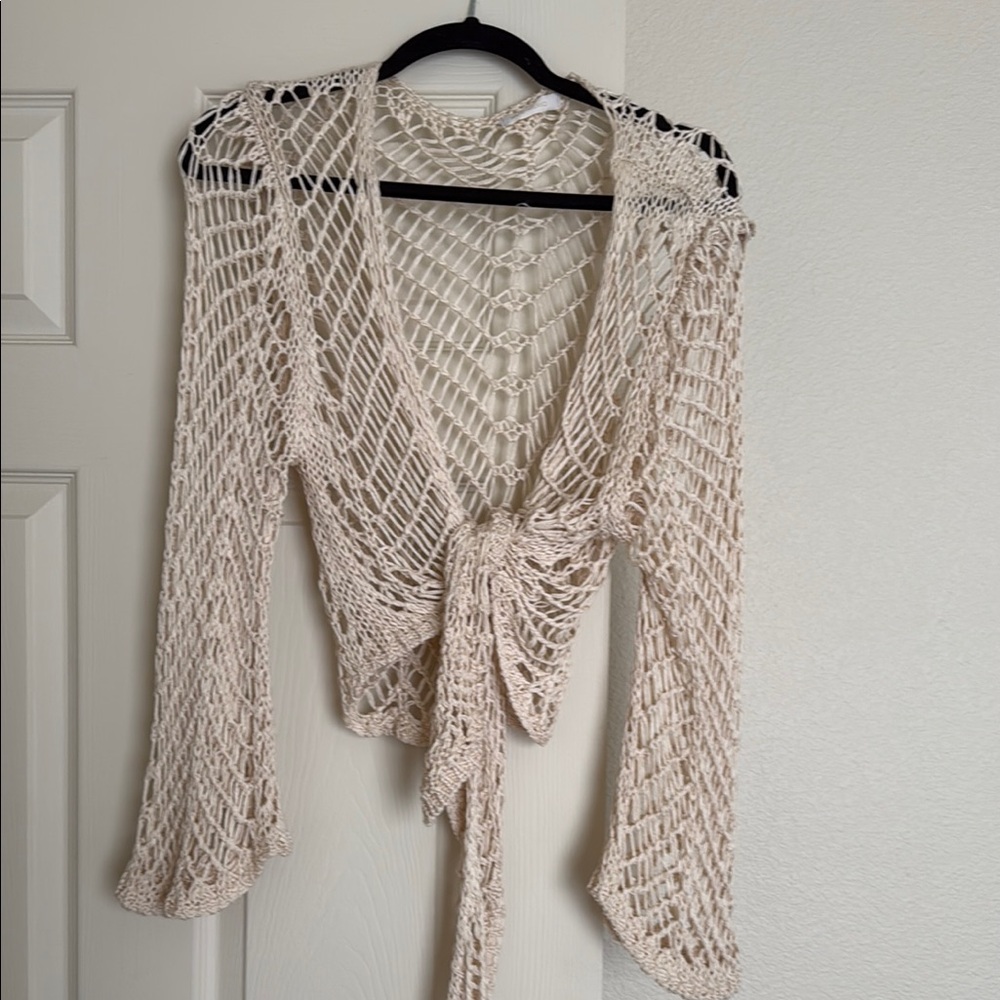 Made in Italy crochet wrap top